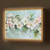 Bloesem - Bladeren - Lichtblauw Light Box met batterij (Wandlamp) middel -z3d_website
