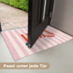 Hola - Quote -  Strepen - Pastel - Roze - Rood - Wit Deurmat klein -USP_DE