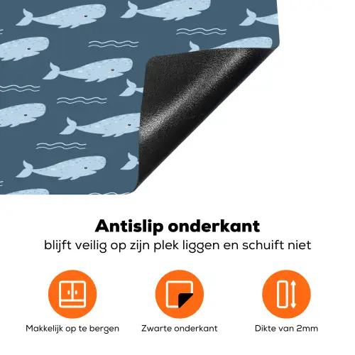 Klein - Oceaan - Golven - Blauw Inductie beschermer vinyl 3mm klein 276 -zzzzzzz-td-onderkant