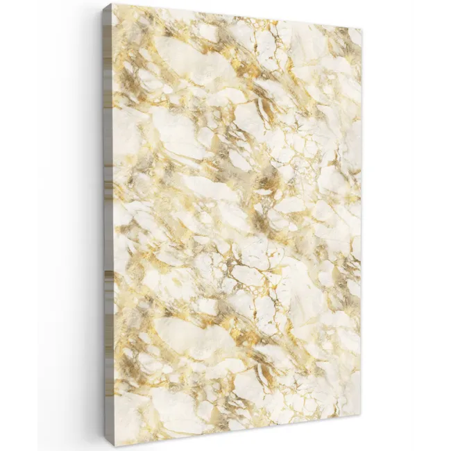 Warm - Gouden - Marmer - Patroon Tuinposter op houten frame 2 cm dik klein 841 -3d