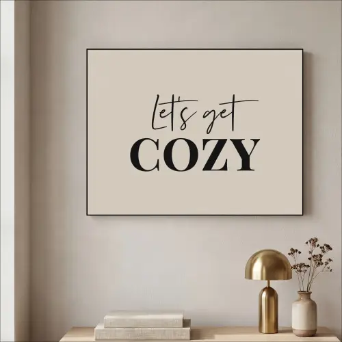 Beige - Winter - Quote - Cozy Textielframe zwart klein -sfeer2
