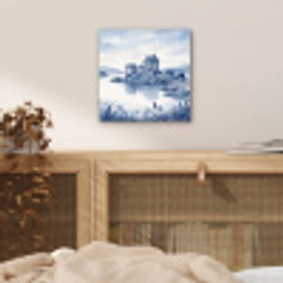 Schots - Kasteel - Blauw - Aquarel aluminium wit klein -sfeer3
