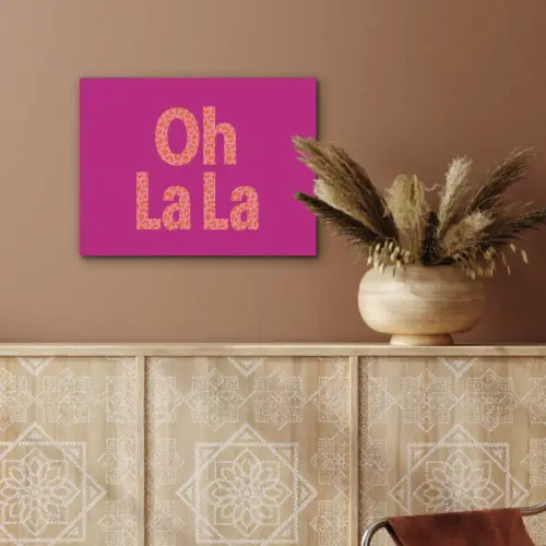 Oh la la - Luipaardprint - Roze PET vilt klein -sfeer4