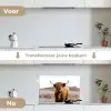 Schotse hooglander - Landschap - Koe - Bruin - Dieren - Natuur keuken achterwand spatscherm klein -voor_na_NL