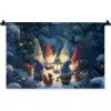 Winter - Gnooms - Eekhoorns - Meerkleurig Wandkleed katoen klein -zz3d