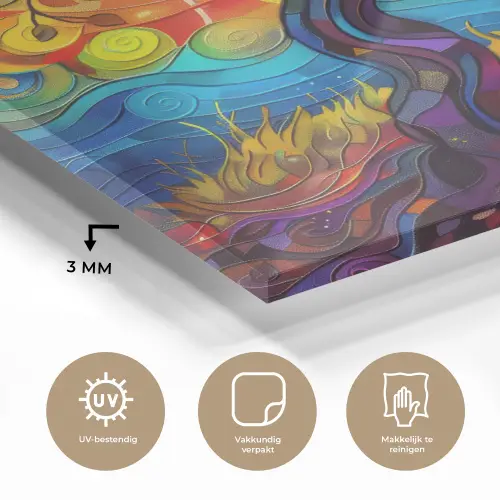 Boom - Zon - Verflook - Kleuren - Abstract plexiglas 5mm klein -sfeer2