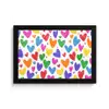 Hartjes - Patroon - Kleurrijk - Tekening fotolijst zwart zonder passe partout klein -3d