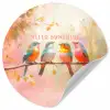 Vogels - Tak - Quote - Roze Wandcirkel behangsticker klein -3d
