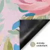 Blauw - Roze - Bloemen Deurmat klein -antislip_NL
