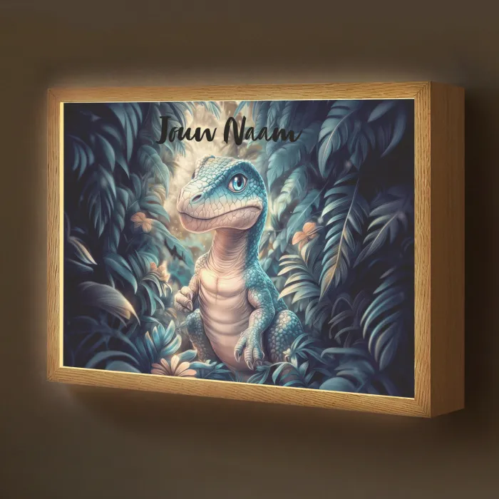 Dino - Jungle - Blauw Light Box met batterij (Wandlamp kind) middel -z3d_website