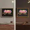 Orchidee - Graffiti - Kleurrijk - Bloemen - Abstract Light Box met batterij (Wandlamp) middel -sfeer3
