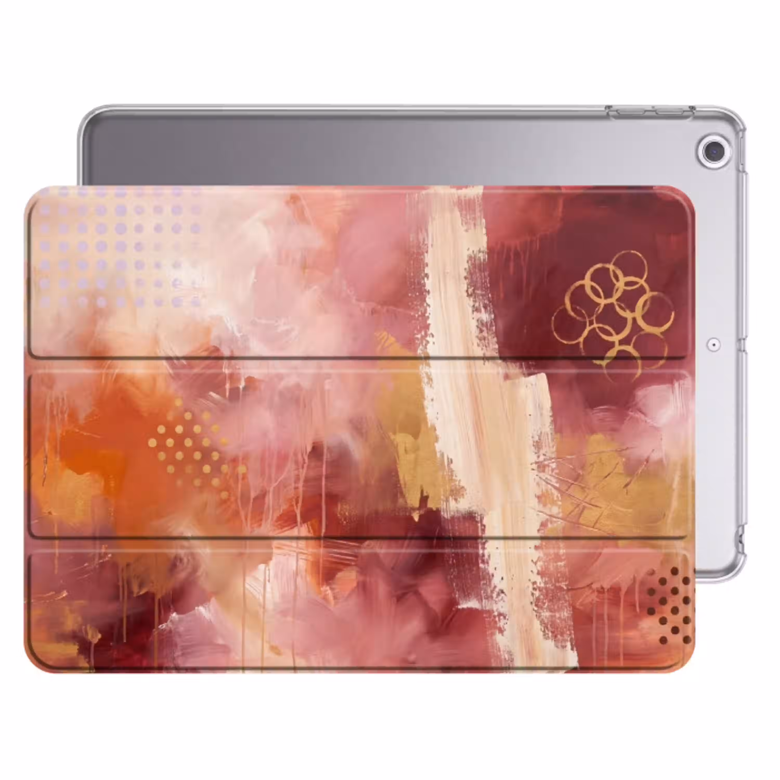 Abstract - Rood - Goud - Modern - Kunst Apple iPad 2017 middel -threedimensional_3d_global