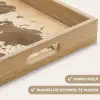 Wereldkaart - Beige - Bruin Dienblad Rechthoek middel -USP_HandgreepNL