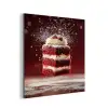 Rode - Velvet - Taart - Eten aluminium wit klein -3d