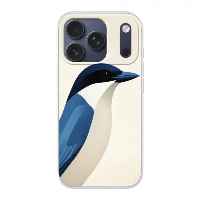 Illustratie - Blauw - Vogel Telefoonhoesje iPhone 17 Pro klein -3d