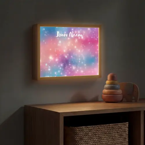 Sterren - Abstract - Kleuren Light Box met batterij (Wandlamp kind) middel -sfeer5_kind