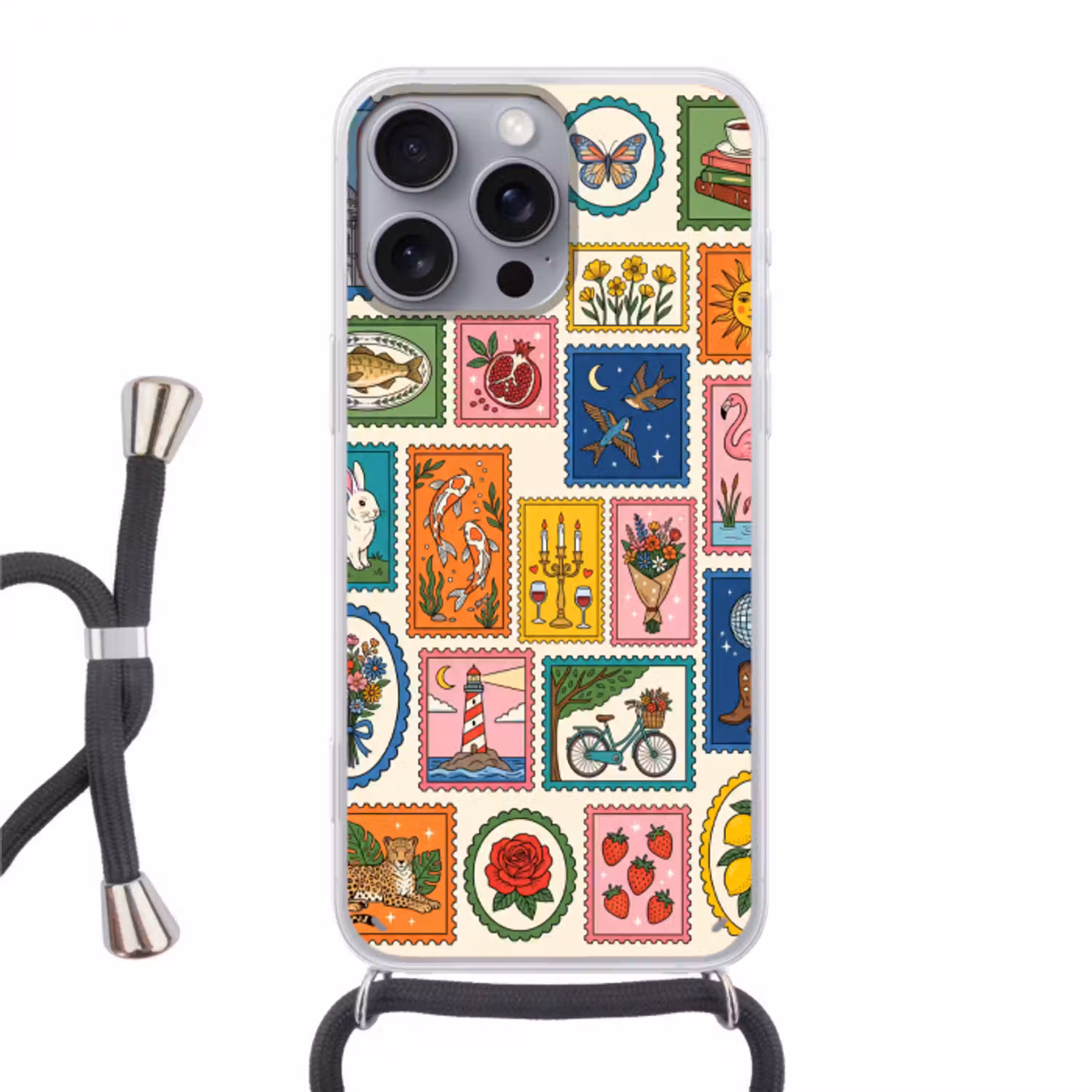 Gebouw - Koepel - Architectuur - Klassiek - Grijs Hoesje iPhone 16 Pro Max met koord klein -3d