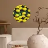 Gele - Citroenen - Druppels - Fruit Wandcirkel behangsticker klein 186 -sfeer1