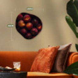 Fruit - Close up - Nectarines Wandcirkel Organisch Forex 3mm klein -sfeer3