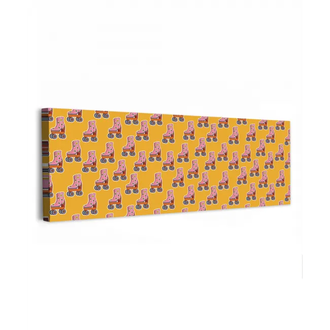 Geel - Rolschaatsen - Patroon canvas 2cm klein 828 -z3d
