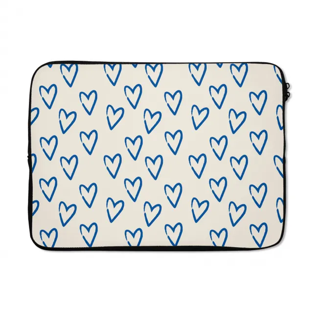 Laptop hülle - Herzmuster - Blau - Beige - Liebe