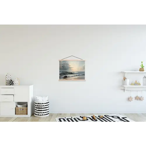 Strand - Zee - Zonsondergang textielposter latten blank klein -kinderkamer