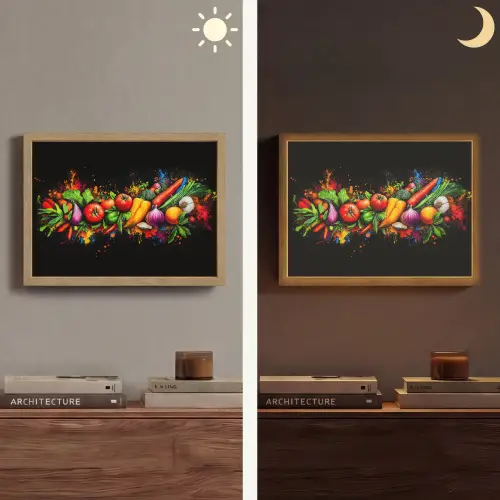 Groente - Eten - Kruiden - Graffiti - Koken Light Box met batterij (Wandlamp) middel -sfeer3