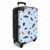 Ruimtevaart en buitenaards patroon op lichtblauw NBS - Handbagage koffer - Kinderen Unisex middel -productfoto_3d