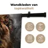 Leeuw - Dieren - Portret - Zwart - Luxe Wandkleed katoen klein -sfeer2