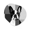 Buldog - Zwart - Abstract - Vlakken Wandcirkel Organisch Aluminium middel -3d