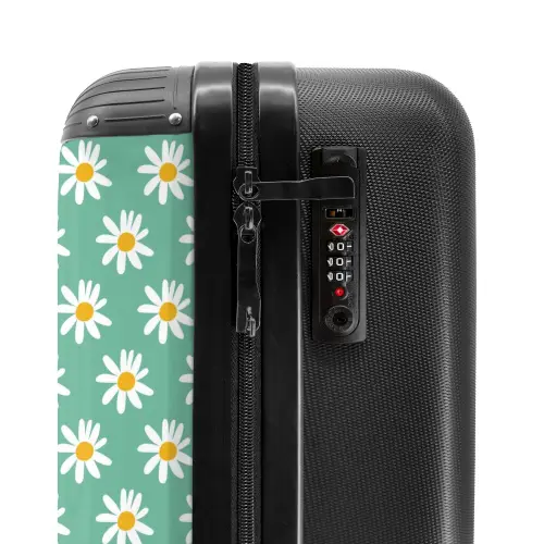 Vintage bloemenpatroon - Groen NBS - Handbagage koffer - Kinderen Unisex middel -slot