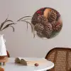 Dennenappels - Boom - Winter - Natuur - Bruin Akoestische PET Vilt - Rond klein -sfeer3
