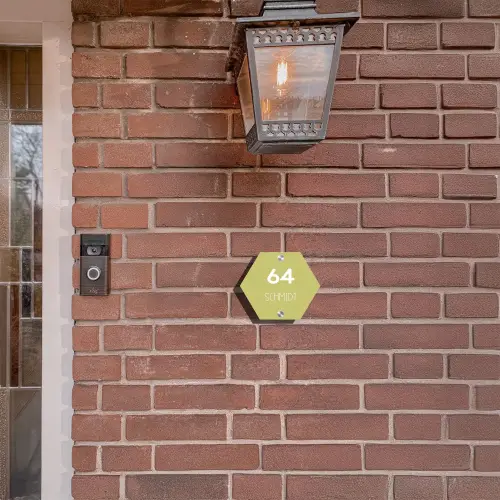 Lichtgroen - Modern Naambord Hexagon klein -sfeer7-hexagon-XS