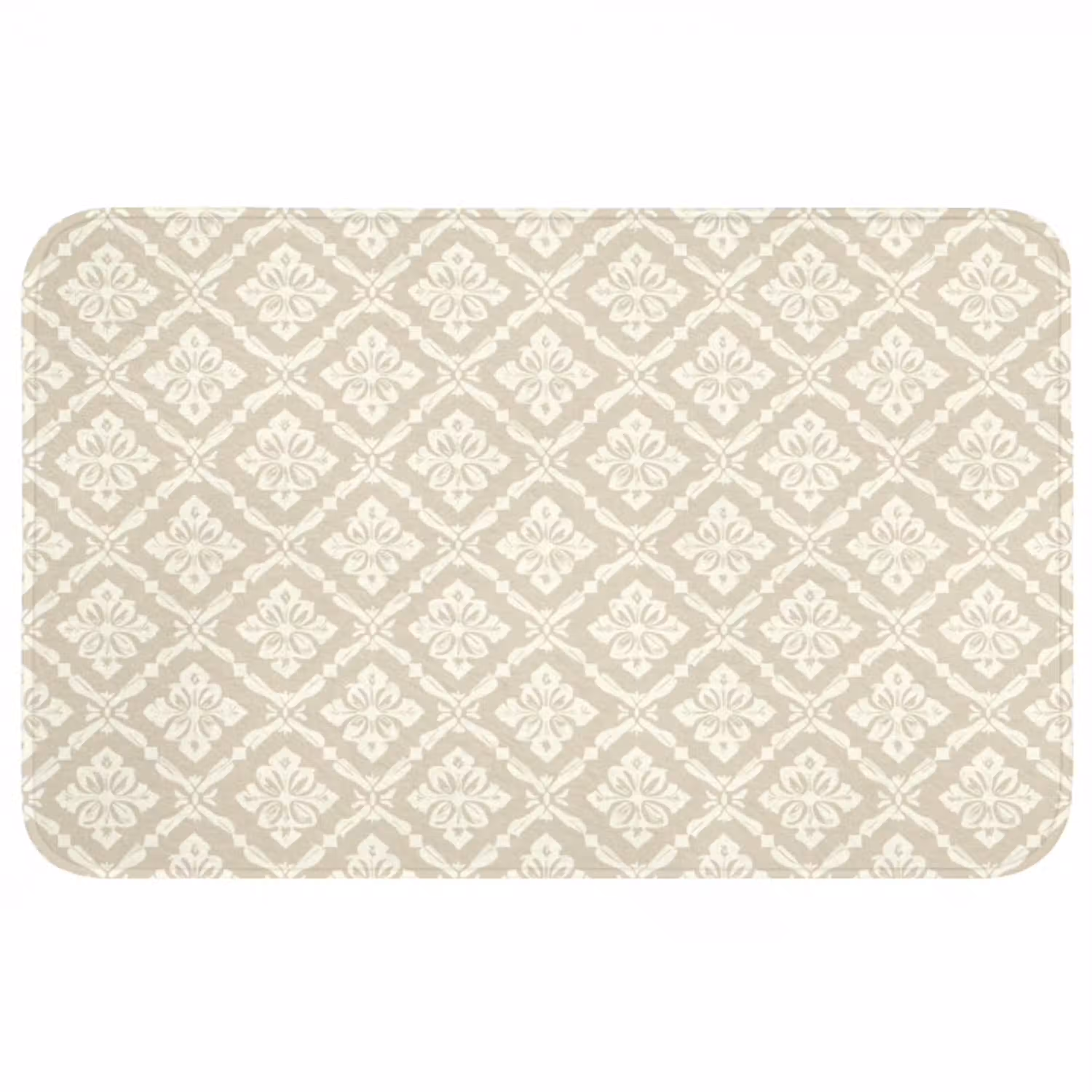 Floraal - Ornament - Beige WCmat middel 1009 -3d