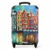 Amsterdam - Olieverf - Gracht - Schilderij - Kunst NBS - Handbagage koffer - Unisex middel -productfoto_recht