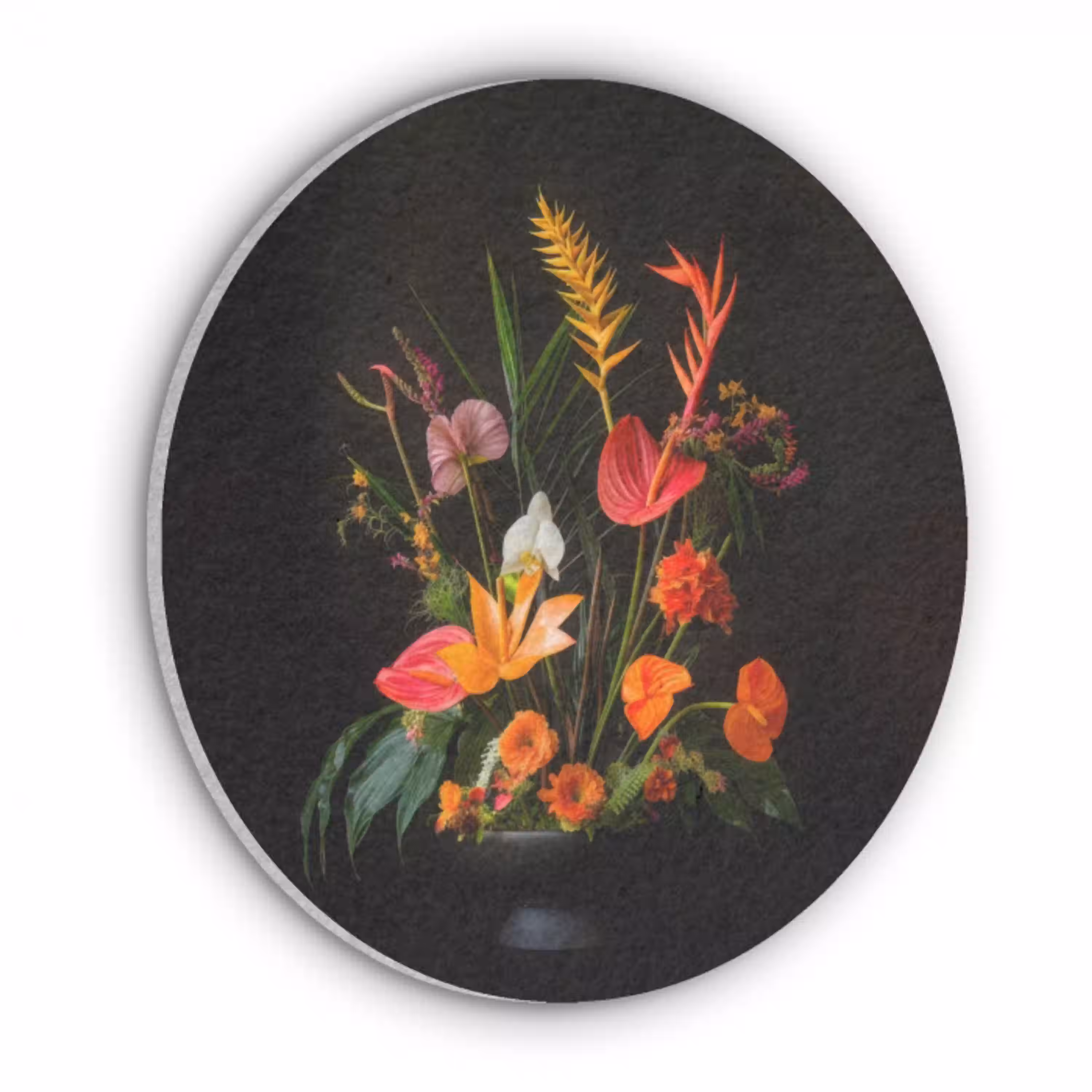 Schaal - Boeket - Bloemen Akoestische PET Vilt - Rond klein -3d