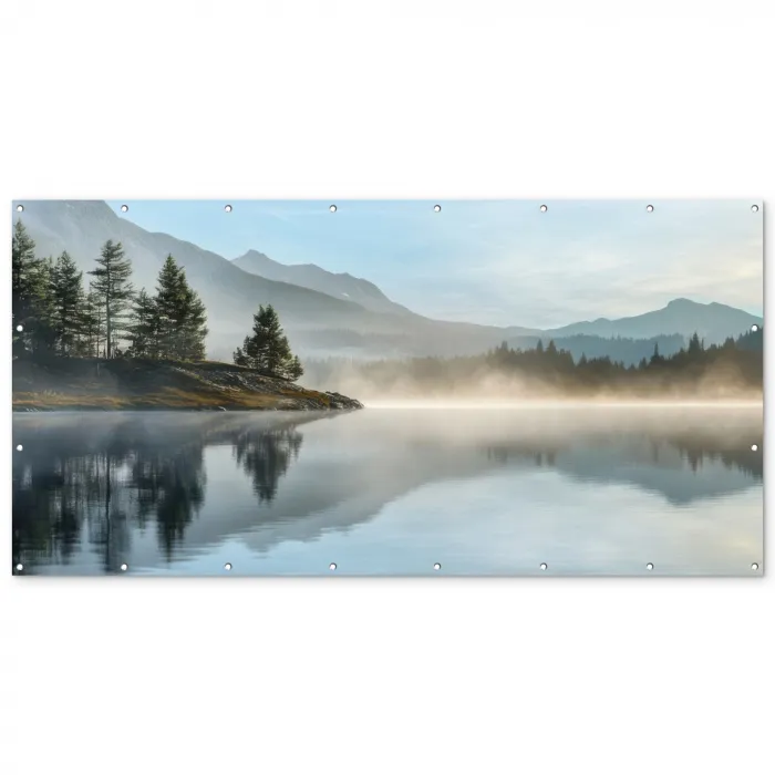 Meer - Mist - Bergen - Landschap Balkonbeschermer Duitsland klein -zz_3d