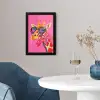 Giraf - Roze - Bril - Sjaal fotolijst zwart zonder passe partout klein -sfeer4