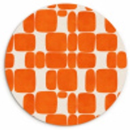 Patroon - Retro - Oranje Wandcirkel kunststof plaat 5mm dik klein 188 -3d