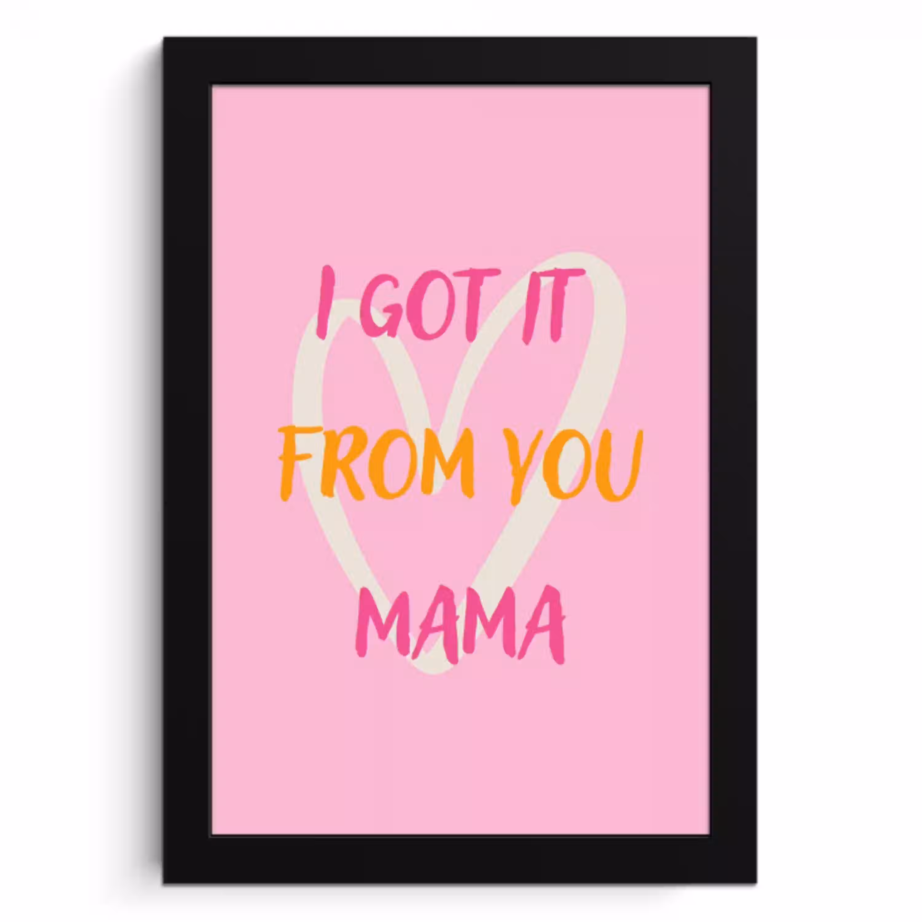 Mama - Quote - Hart - Roze KitchenYeah - Keuken - Fotolijst klein -3d