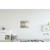 Luchtballon - Wolken - Water - Blauw textielposter latten blank klein -kinderkamer