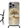 Schilderij - Boom - Abstract - Bladeren Hoesje iPhone 16 Pro Max met koord klein -3d