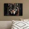 Dieren - Wolf - Portret - Zwart - Bruin canvas 2cm klein -sfeer3