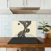 Beige - Lijnen - Golvend -  Abstract keuken achterwand spatscherm klein -sfeer2