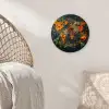 Wereldkaart - Kruiden - Levendige kleuren Wandcirkel plexiglas klein -sfeer5