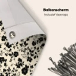 Bloemen - Dessin - Zwart Balkonbeschermer Duitsland klein 596 -closeup_NL