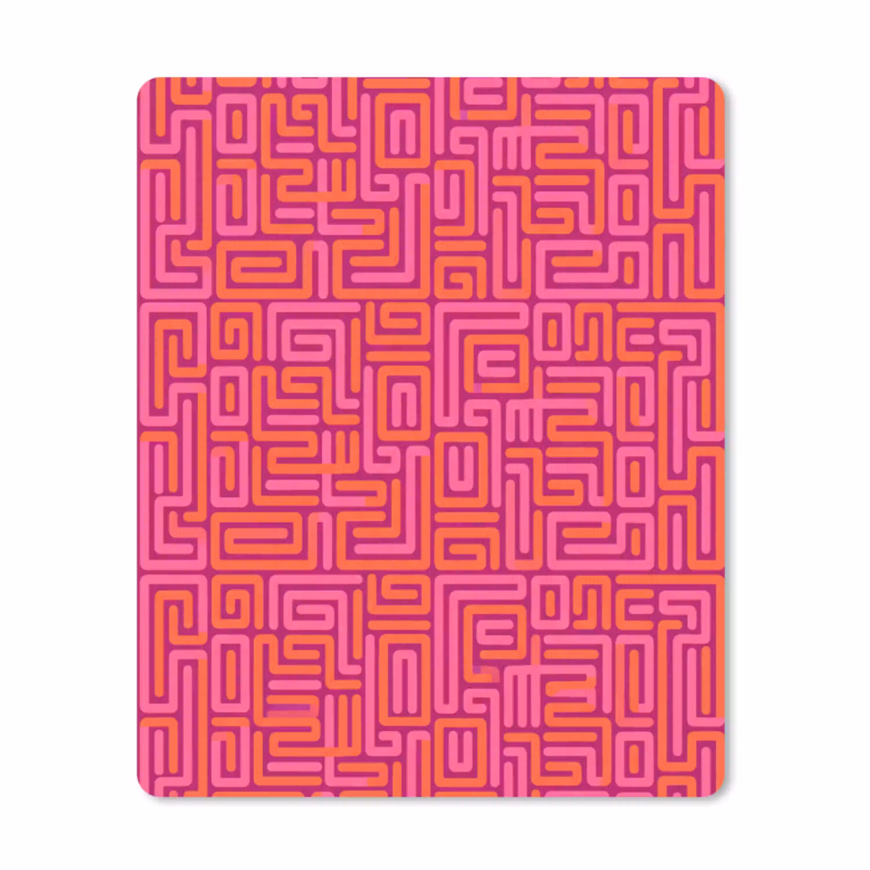 Abstract - Patroon - Lijnen - Roze - Oranje muismat rubber klein -3d