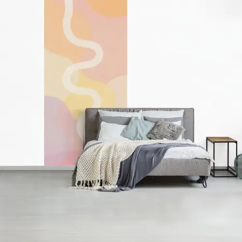 Golvende vormen - Abstract - pastel fotobehang vinyl groot -slaapkamer