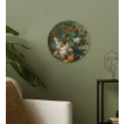 Stilleven met bloemen - Schilderij van Jan van Huysum Wandcirkel kunststof plaat 5mm dik klein -sfeer3