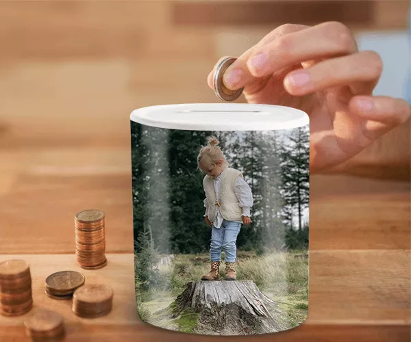 Foto op spaarpot